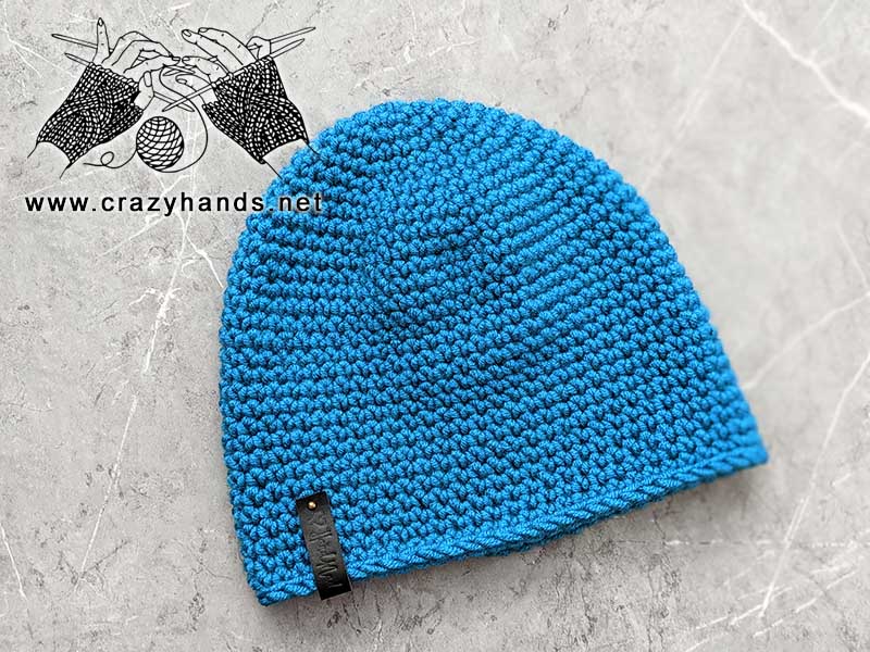 crochet bucket beanie for men and women in cobalt blue colour