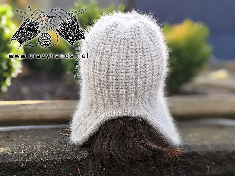 back side of the knit trapper hat - shot on mannequin