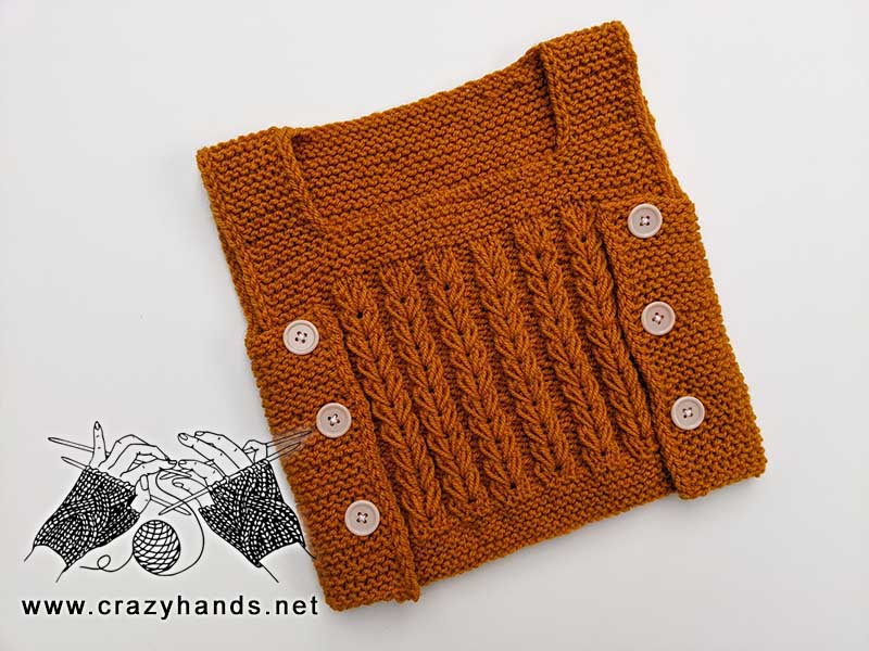 knit baby vest - front side view