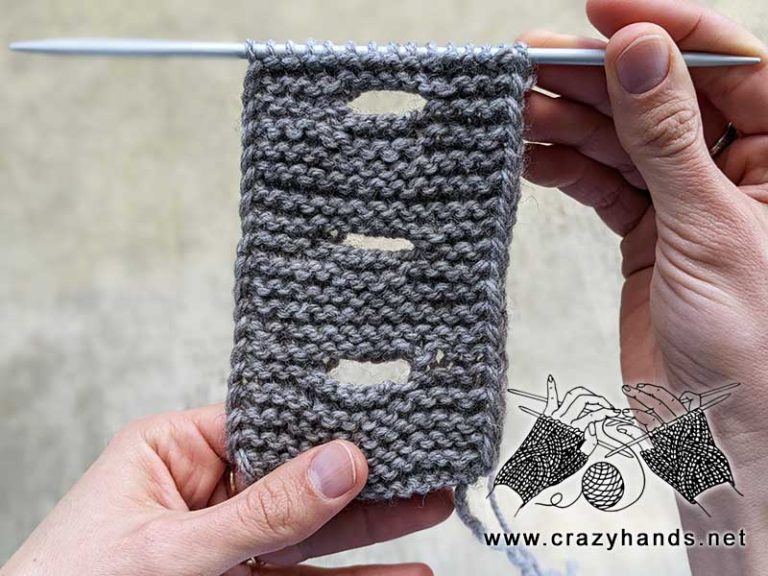 Knit Horizontal Buttonholes Free Pattern (Garter Stitch) · Crazy Hands
