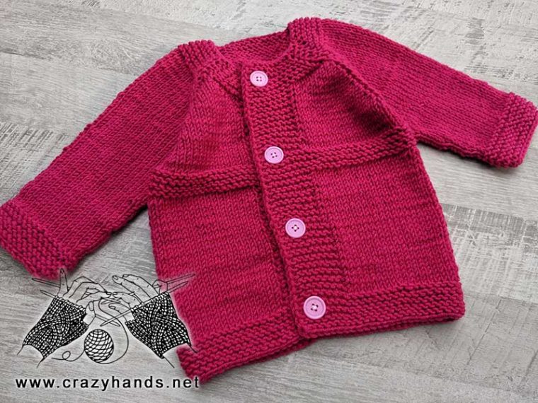 Baby Cardigan Free Knitting Pattern · Crazy Hands