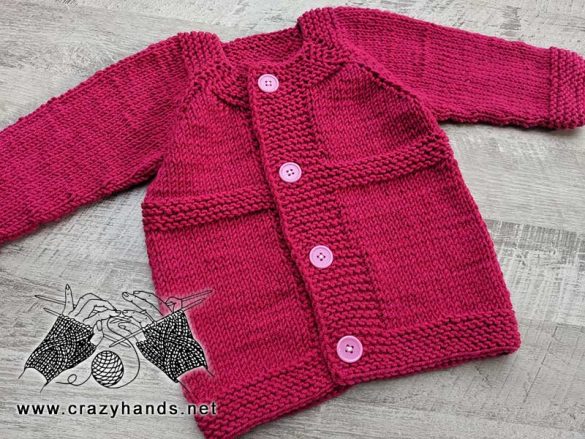 Baby Cardigan Free Knitting Pattern · Crazy Hands