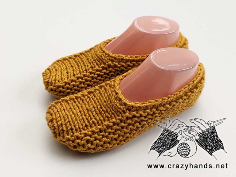 Mustard Flat Knit Slipper Socks Free Pattern · Crazy Hands