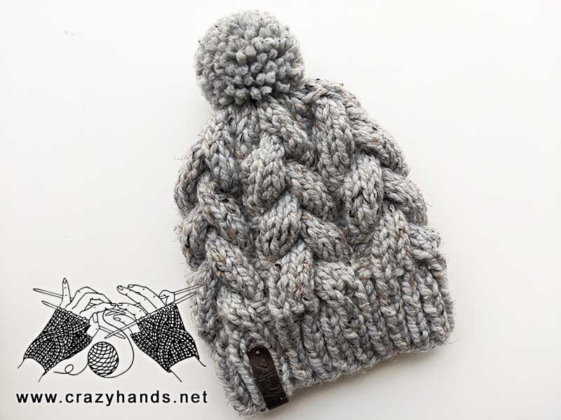 Chunky Knit Cable Beanie Free Pattern · Crazy Hands
