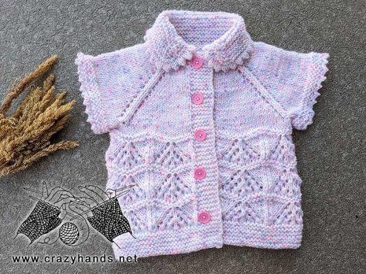 Lace Knit Baby Cardigan Free Pattern (6-12 Months) · Crazy Hands