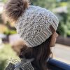 raindrops chunky knit hat on mannequin head