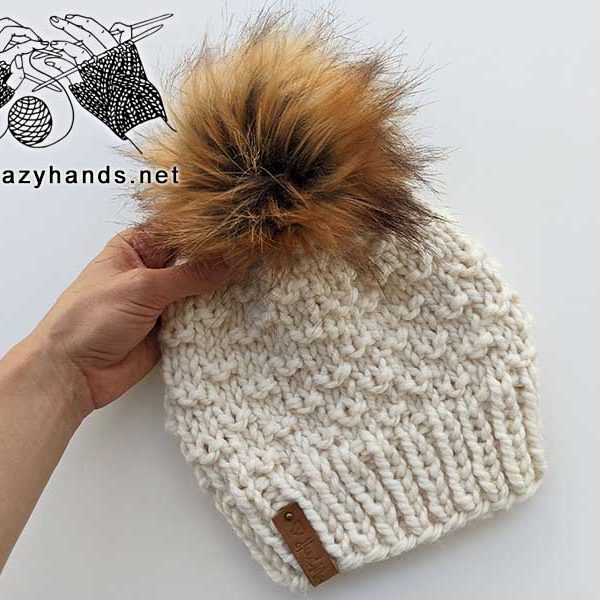 raindrops chunky knit hat pattern for women