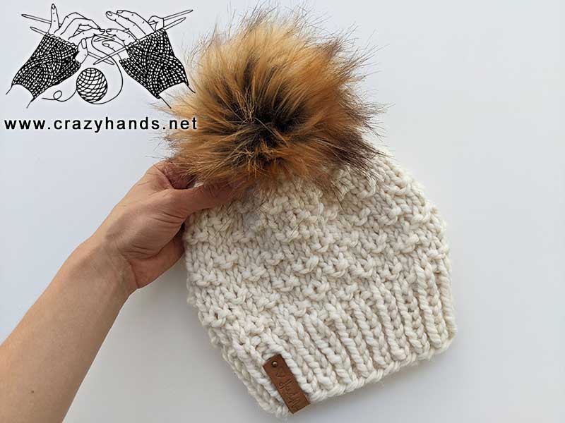raindrops chunky knit hat pattern for women