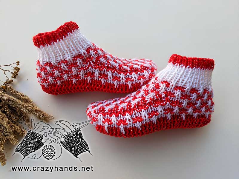 flat knit christmas socks pattern