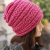 stretchy knit winter beanie on mannequin head