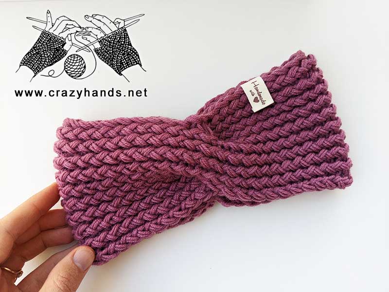 Twisted Knit Headband Free Pattern · Crazy Hands