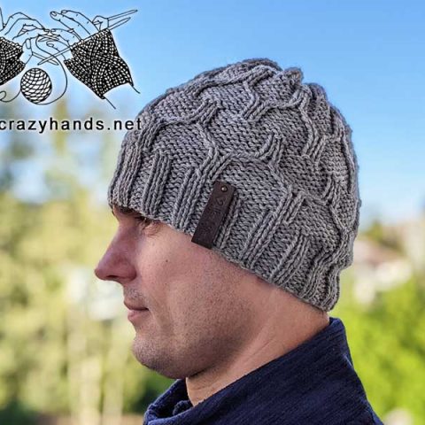 Bulky Yarn Cable Knit Hat Free Pattern for Men · Crazy Hands