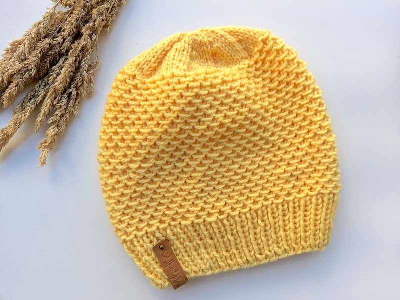poppy slouchy knit beanie pattern for women