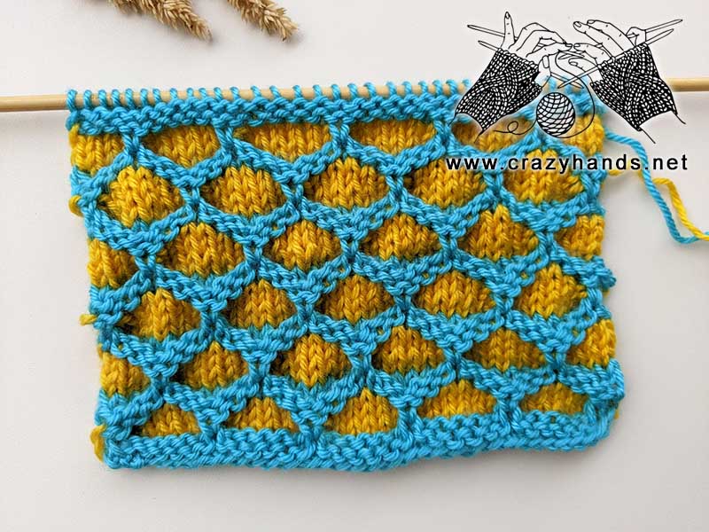 two color knit honeycomb stitch pattern