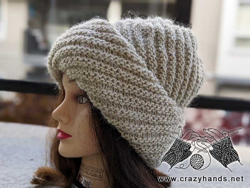 diagonal hat knitting pattern