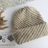 square knit diagonal hat