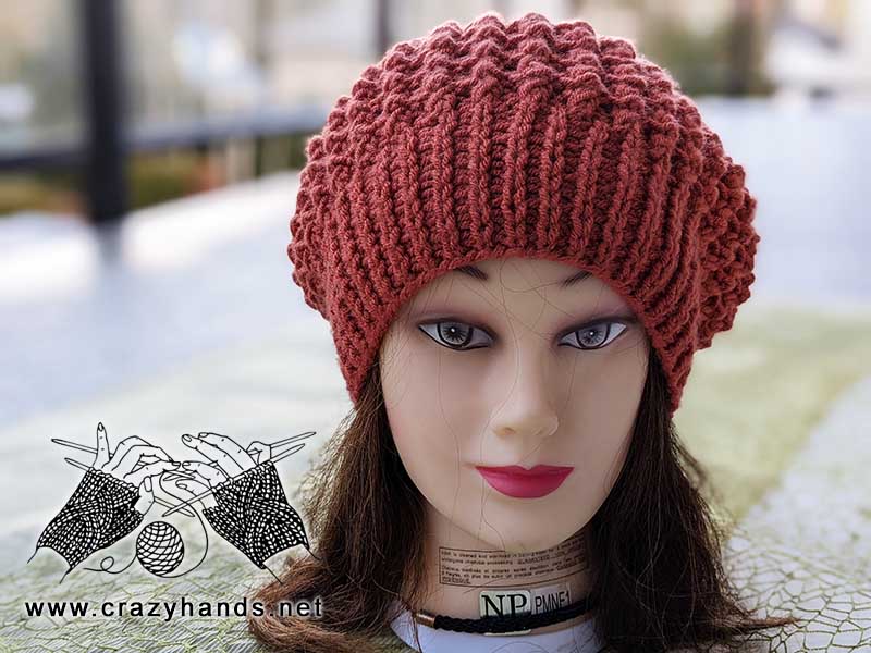 flat knit beret hat pattern