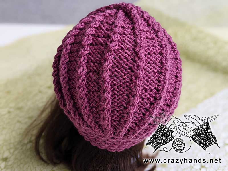 knit turban hat - crown view