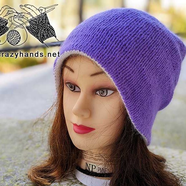 slouchy double layer knit hat pattern