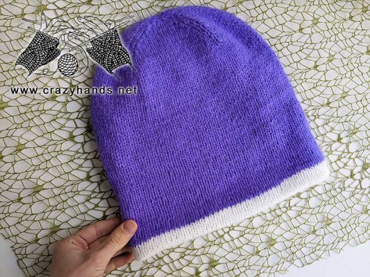 Slouchy Double Layer Reversible Knit Hat Free Pattern · Crazy Hands