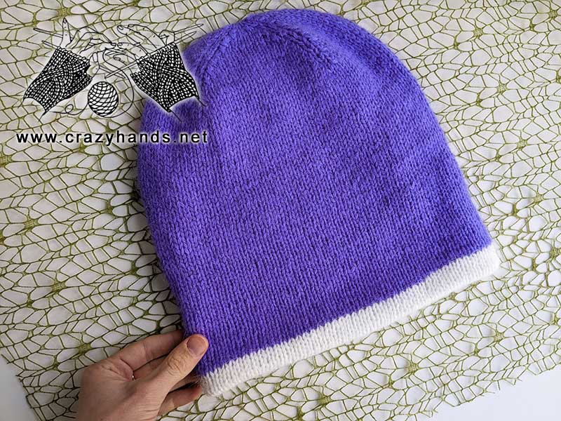 slouchy double layer two colours reversible knit hat