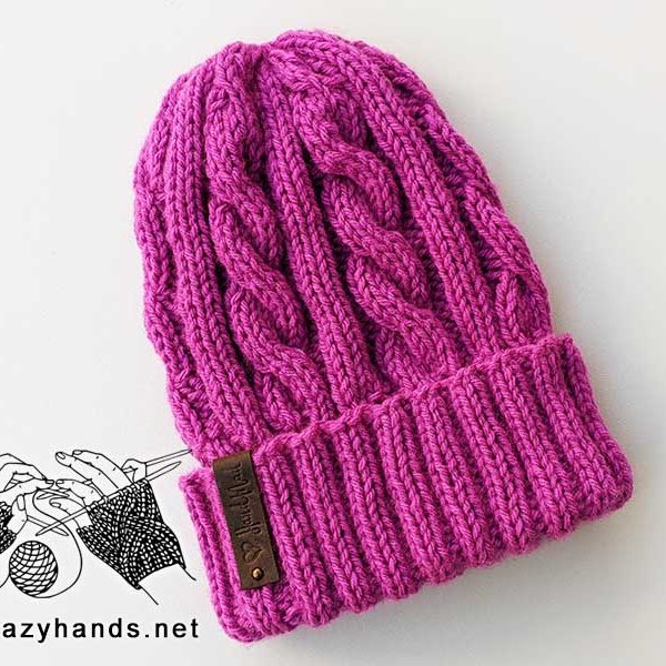 worsted-weight yarn knit cable hat pattern