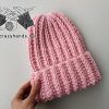 bulky ribbed knit hat made in two rows only