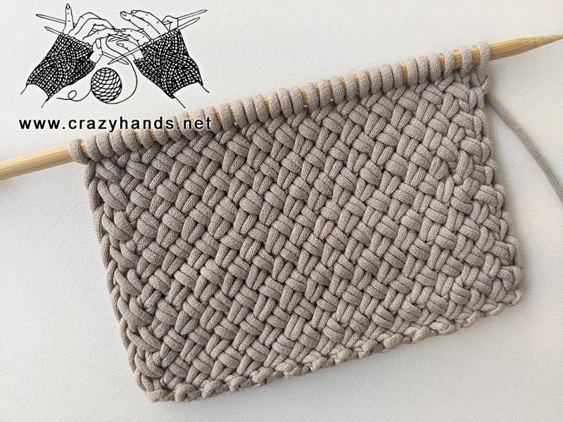 diagonal basketweave stitch knitting pattern