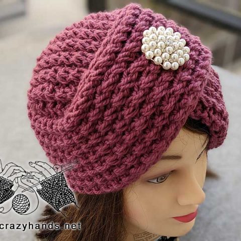 Knit Turban Hat Free Pattern For Beginners · Crazy Hands