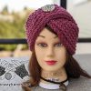 knit turban hat on the mannequin's head - front view