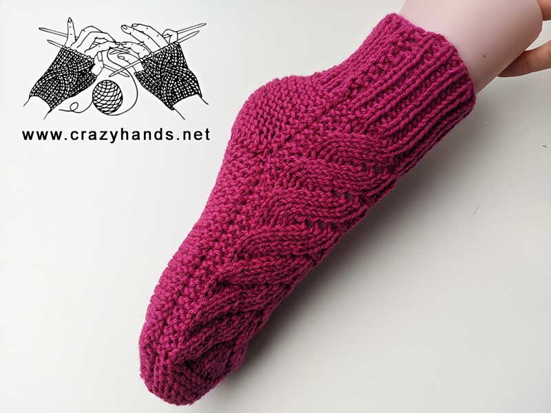 two needles seamless knit lace socks pattern