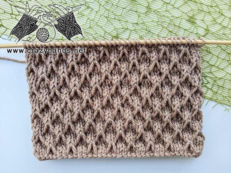 diagonal knot knit stitch