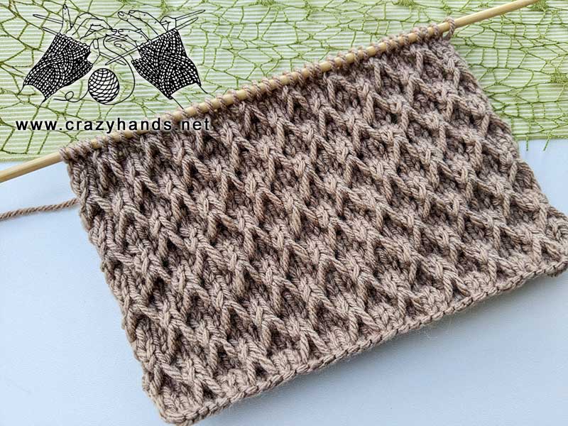 diamond-like knit stitch for hats