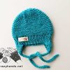 newborn baby knit cap with earflaps