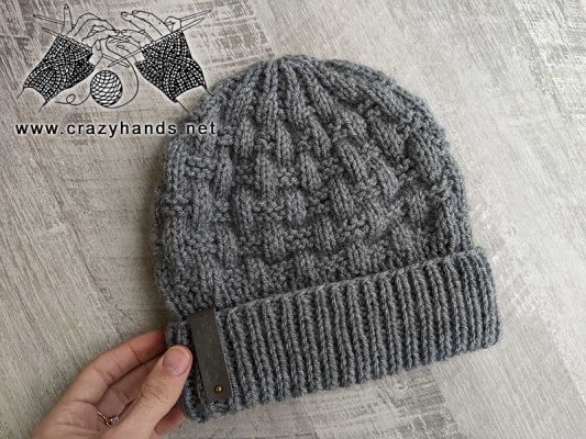 Free & Easy Hat Knitting Pattern for Men with Folded Brim · Crazy Hands