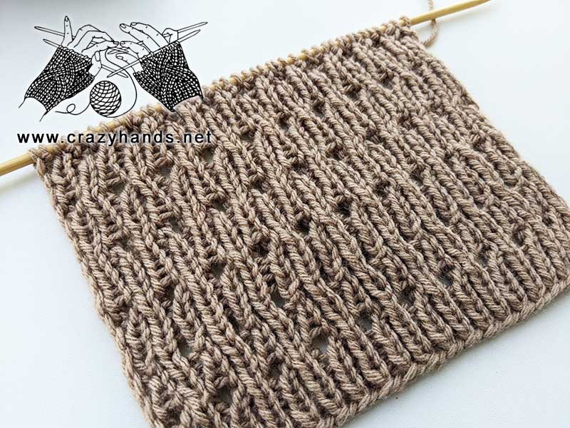 knit ribbed dash dot stitch for beginners