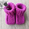 newborn baby knit booties (socks) - frontal view