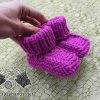 newborn baby knit booties (socks) - top view