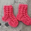 newborn baby lace knit socks pattern