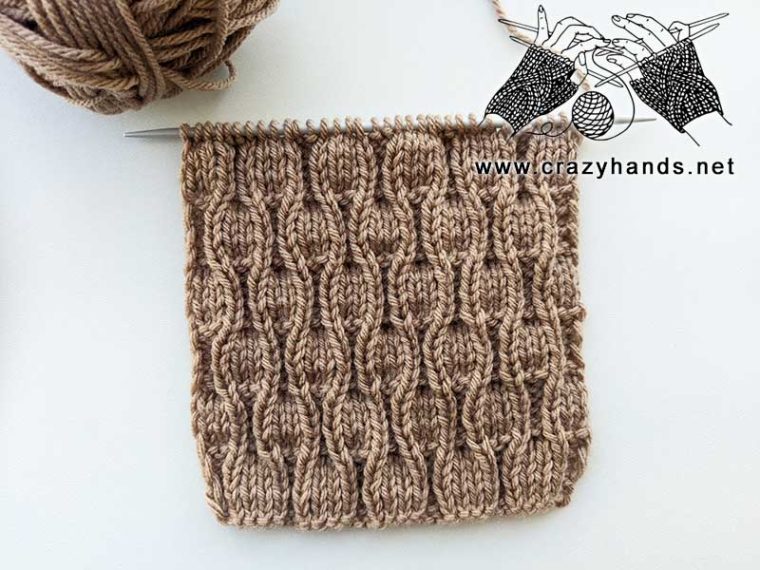 Free Knit Petiole Stitch Pattern · Crazy Hands