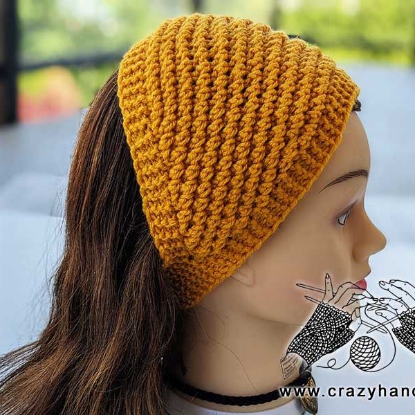 popcorn stitch wide knit headband pattern