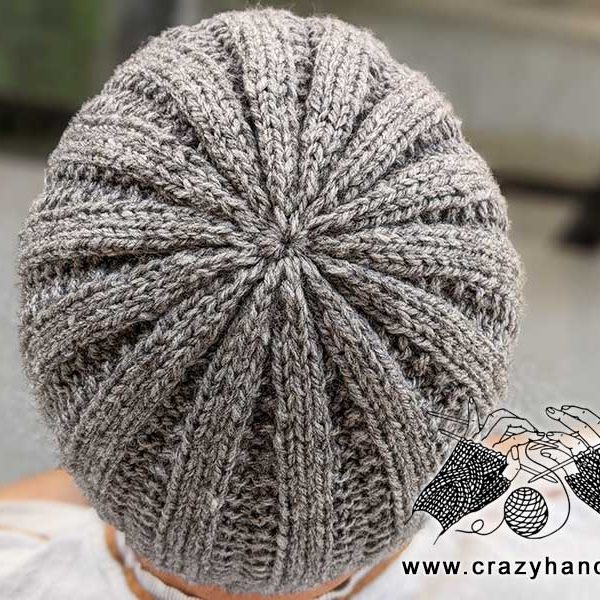 Ads-Free Knit & Purl Hat Pattern for Men on Circular Needles · Crazy Hands