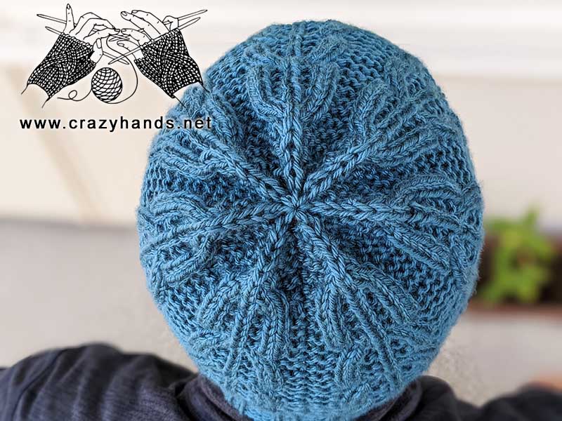 top view look of the willow knit hat's crown