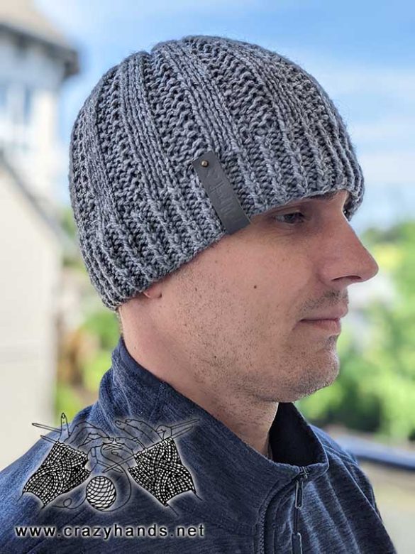 Free Knit & Purl Hat Pattern for Men on Circular Needles · Crazy Hands