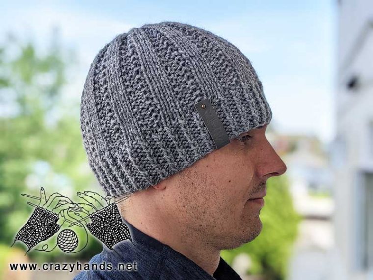 Free Knit & Purl Hat Pattern for Men on Circular Needles · Crazy Hands