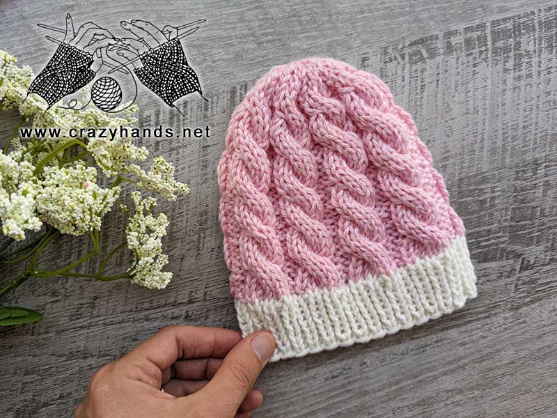 baby knit cable beanie