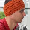broadway mens knit headband on male model - right side view