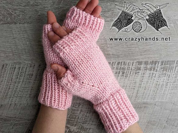 Chunky Knit Fingerless Gloves Pattern · Crazy Hands