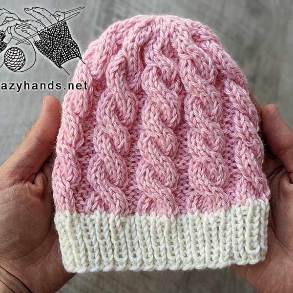 newborn baby knit cable beanie pattern