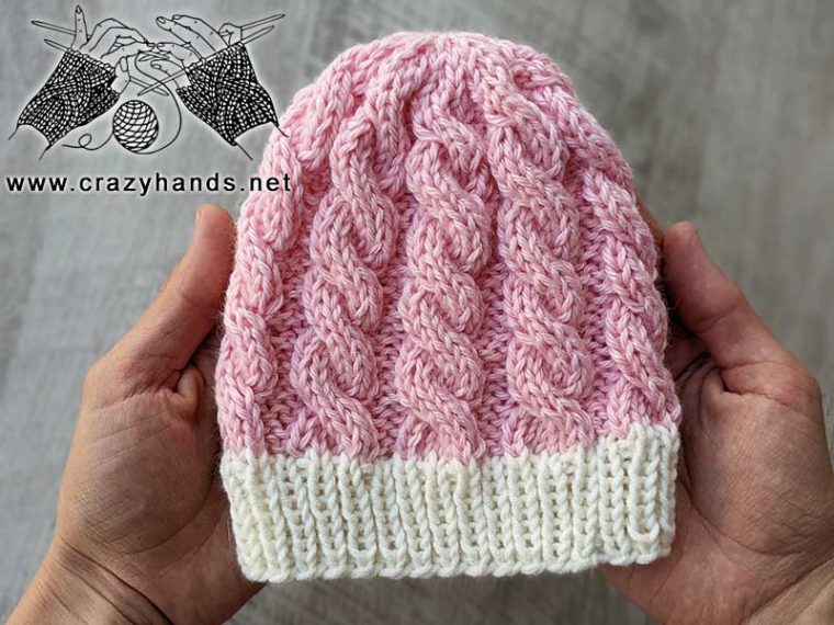 Free Newborn Baby Knit Cable Beanie Pattern · Crazy Hands